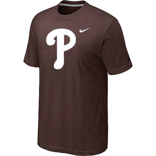 Cheap Philadelphia Phillies Heathered Brown Nike Blended MLB Baseball T-Shirt For Sale