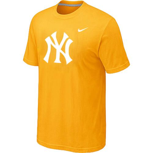 Cheap New York Yankees Heathered Yellow Nike Blended MLB Baseball T-Shirt For Sale