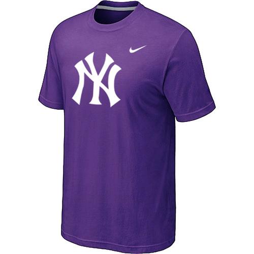Cheap New York Yankees Heathered Purple Nike Blended MLB Baseball T-Shirt For Sale
