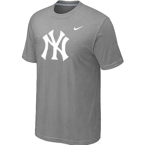 Cheap New York Yankees Heathered L.Grey Nike Blended MLB Baseball T-Shirt For Sale