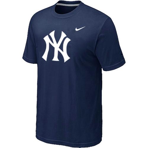 Cheap New York Yankees Heathered D.Blue Nike Blended MLB Baseball T-Shirt For Sale