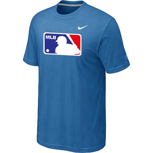 Cheap MLB Logo Heathered Nike light Blue Blended MLB Baseball T-Shirt For Sale