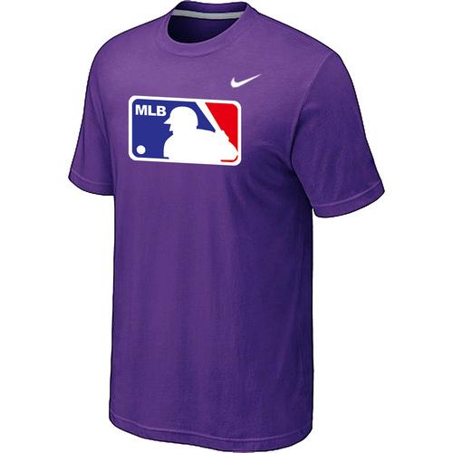 Cheap MLB Logo Heathered Nike Purple Blended MLB Baseball T-Shirt For Sale