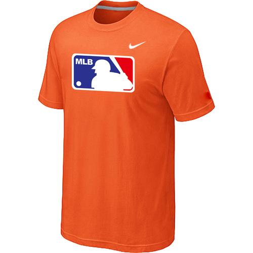 Cheap MLB Logo Heathered Nike Orange Blended MLB Baseball T-Shirt For Sale