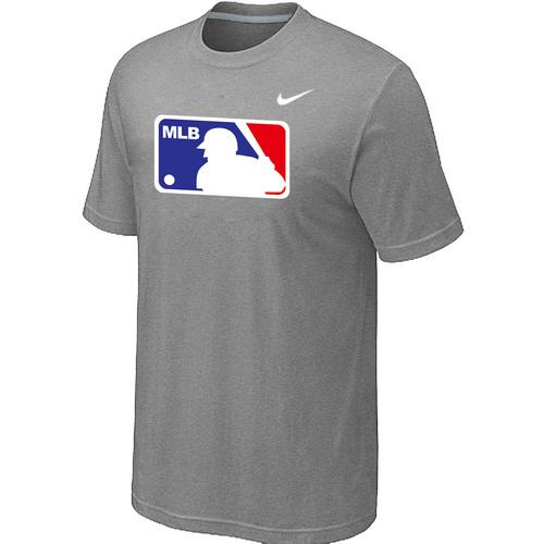 Cheap MLB Logo Heathered Nike L.Grey Blended MLB Baseball T-Shirt For Sale