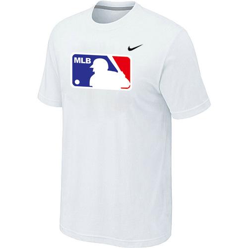 Cheap MLB Logo Heathered Nike White Blended MLB Baseball T-Shirt For Sale