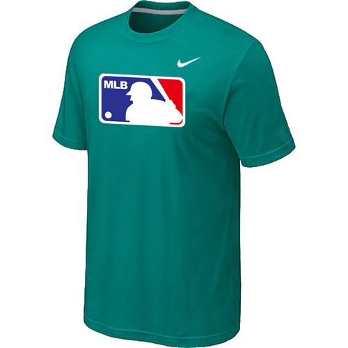 Cheap MLB Logo Heathered Nike Green Blended MLB Baseball T-Shirt For Sale
