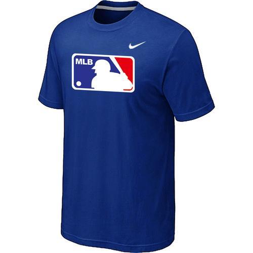 Cheap MLB Logo Heathered Nike Blue Blended MLB Baseball T-Shirt For Sale