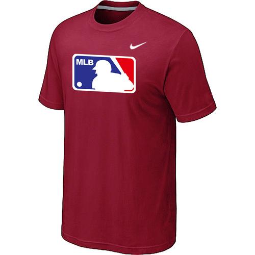 Cheap MLB Logo Heathered Nike Red Blended MLB Baseball T-Shirt For Sale