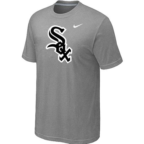 Cheap Chicago White Sox Nike Heathered L.Grey Club Logo MLB Baseball T-Shirt For Sale