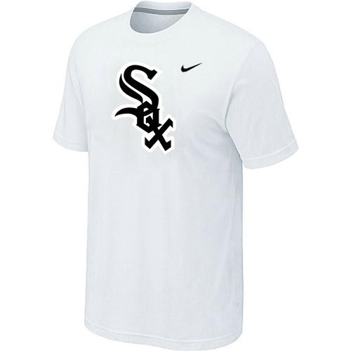 Cheap Chicago White Sox Nike Heathered White Club Logo MLB Baseball T-Shirt For Sale