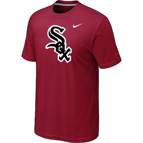 Cheap Chicago White Sox Nike Heathered Red Club Logo MLB Baseball T-Shirt For Sale