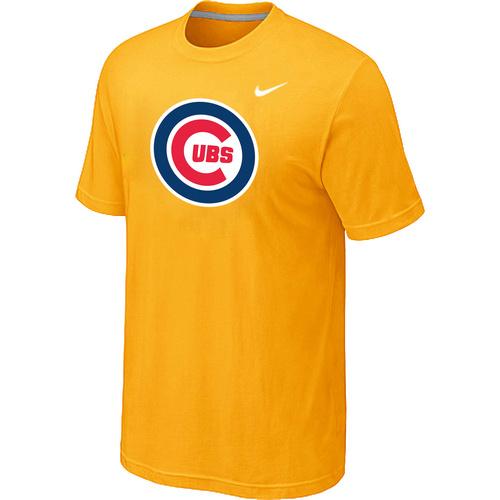 Cheap Chicago Cubs Nike Heathered Yellow Club Logo MLB Baseball T-Shirt For Sale