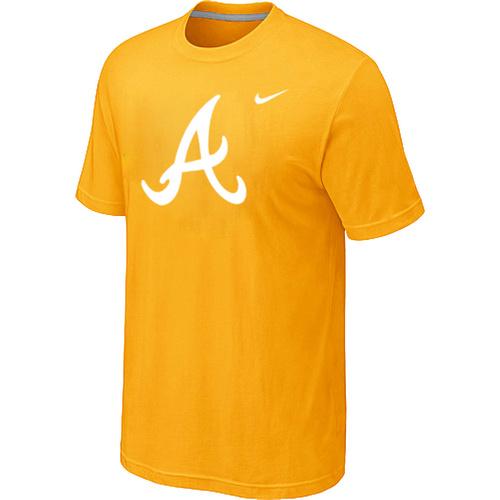 Cheap Atlanta Braves Heathered Nike Yellow Blended MLB Baseball T-Shirt For Sale
