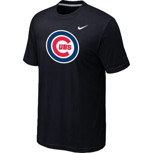 Cheap Chicago Cubs Nike Heathered Black Club Logo MLB Baseball T-Shirt For Sale