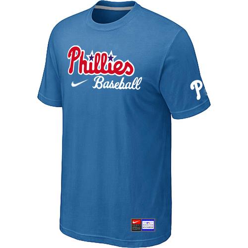 Cheap Philadelphia Phillies Nike Short Sleeve Practice T-Shirt light Blue For Sale