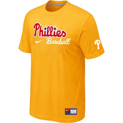 Cheap Philadelphia Phillies Nike Short Sleeve Practice T-Shirt Yellow For Sale