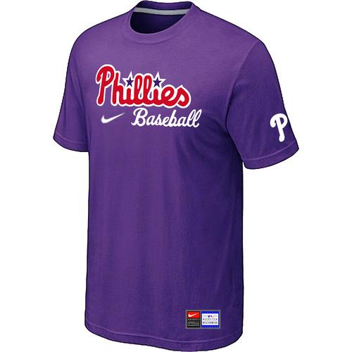 Cheap Philadelphia Phillies Nike Short Sleeve Practice T-Shirt Purple For Sale