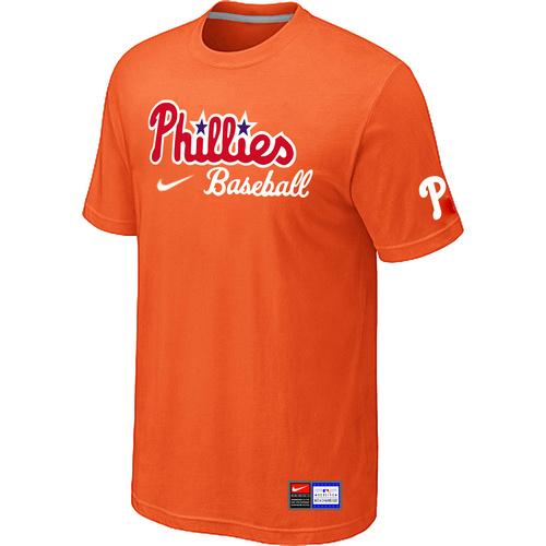 Cheap Philadelphia Phillies Nike Short Sleeve Practice T-Shirt Orange For Sale