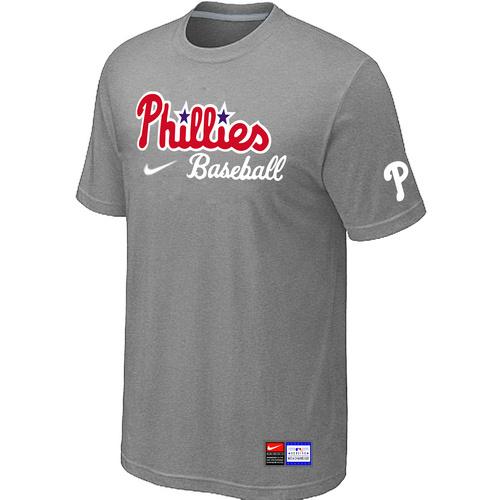 Cheap Philadelphia Phillies Nike Short Sleeve Practice T-Shirt L.Grey For Sale