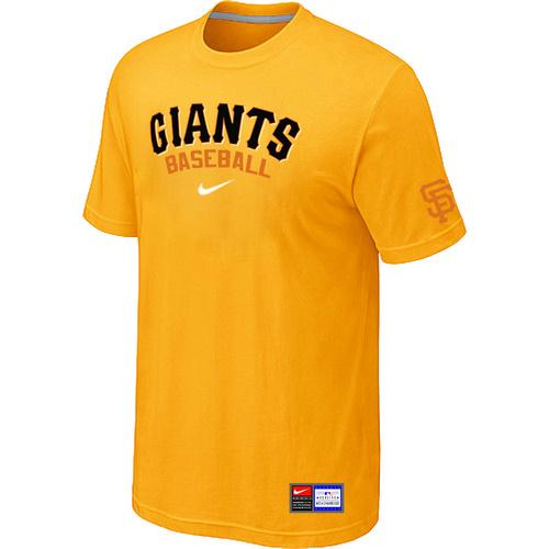 Cheap San Francisco Giants Yellow Nike Short Sleeve Practice T-Shirt For Sale