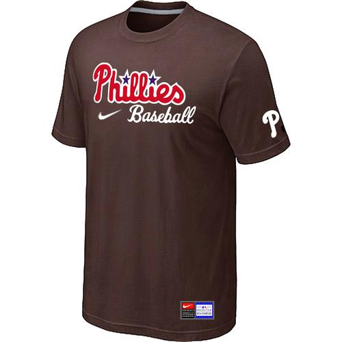 Cheap Philadelphia Phillies Nike Short Sleeve Practice T-Shirt Brown For Sale