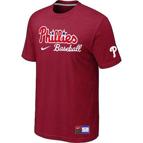Cheap Philadelphia Phillies Nike Short Sleeve Practice T-Shirt Red For Sale