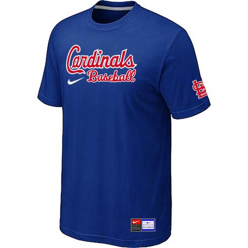 Cheap St. Louis Cardinals Blue Nike Short Sleeve Practice T-Shirt For Sale
