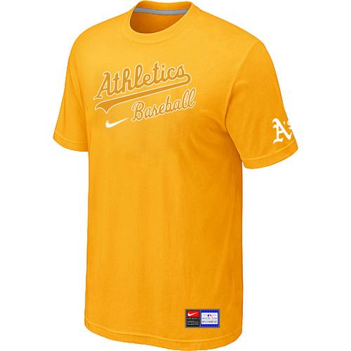 Cheap Oakland Athletics Yellow Nike Short Sleeve Practice T-Shirt For Sale