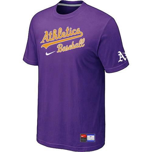 Cheap Oakland Athletics Purple Nike Short Sleeve Practice T-Shirt For Sale