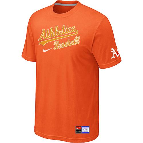 Cheap Oakland Athletics Orange Nike Short Sleeve Practice T-Shirt For Sale