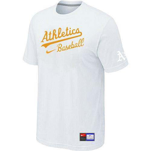Cheap Oakland Athletics White Nike Short Sleeve Practice T-Shirt For Sale