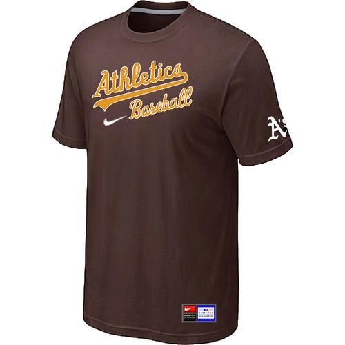 Cheap Oakland Athletics Brown Nike Short Sleeve Practice T-Shirt For Sale