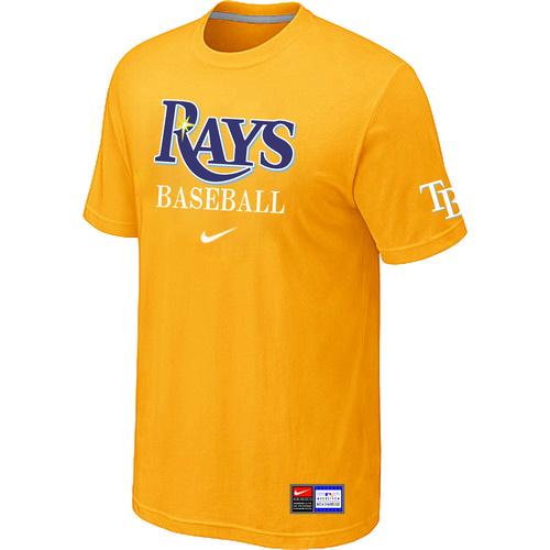 Cheap Tampa Bay Rays Yellow Nike Short Sleeve Practice T-Shirt For Sale