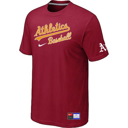 Cheap Oakland Athletics Red Nike Short Sleeve Practice T-Shirt For Sale