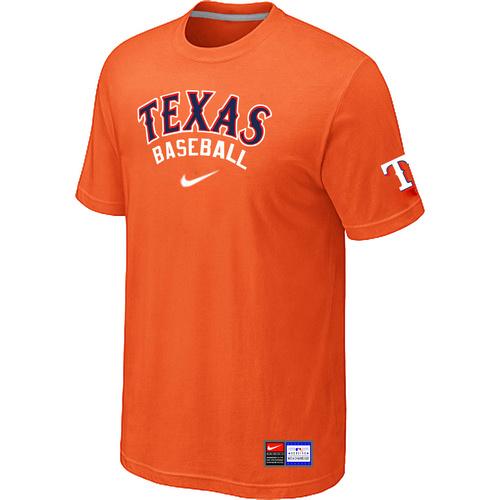 Cheap Texas Rangers Orange Nike Short Sleeve Practice T-Shirt For Sale