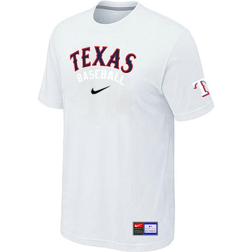 Cheap Texas Rangers White Nike Short Sleeve Practice T-Shirt For Sale