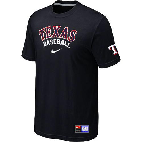 Cheap Texas Rangers Black Nike Short Sleeve Practice T-Shirt For Sale