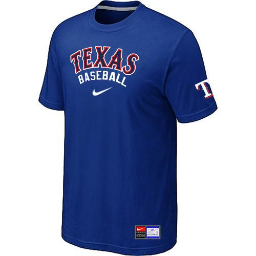 Cheap Texas Rangers Blue Nike Short Sleeve Practice T-Shirt For Sale