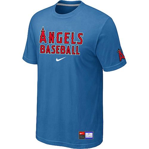 Cheap Los Angeles Angels of Anaheim light Blue Nike Short Sleeve Practice T-Shirt For Sale