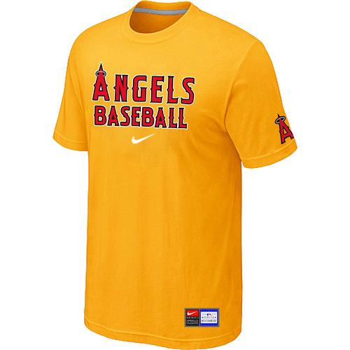 Cheap Los Angeles Angels of Anaheim Yellow Nike Short Sleeve Practice T-Shirt For Sale