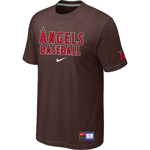 Cheap Los Angeles Angels of Anaheim Brown Nike Short Sleeve Practice T-Shirt For Sale