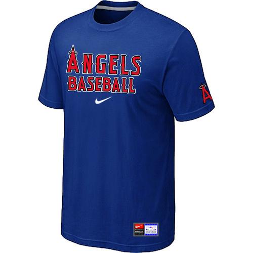 Cheap Los Angeles Angels of Anaheim Blue Nike Short Sleeve Practice T-Shirt For Sale