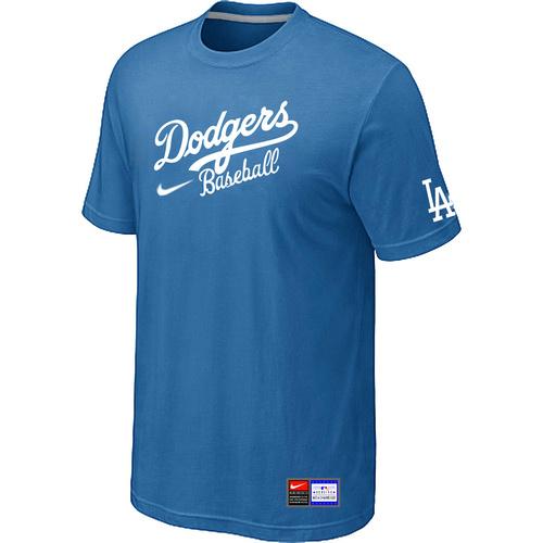 Cheap Los Angeles Dodgers Nike Short Sleeve Practice T-Shirt light Blue For Sale