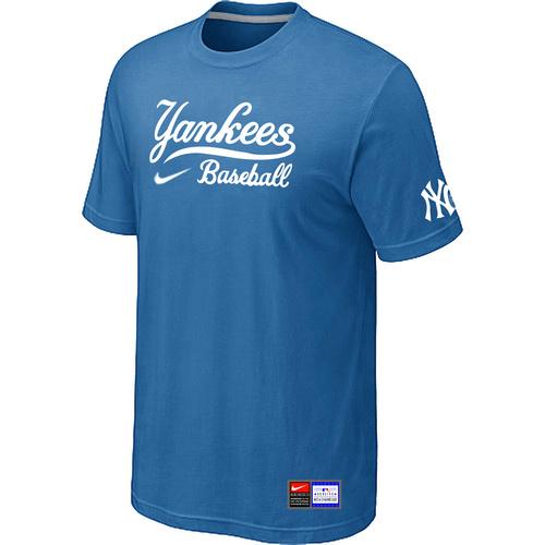 Cheap New York Yankees light Blue Nike Short Sleeve Practice T-Shirt For Sale