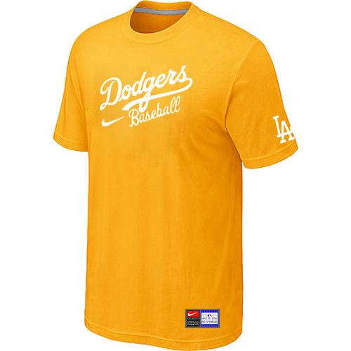 Cheap Los Angeles Dodgers Nike Short Sleeve Practice T-Shirt Yellow For Sale