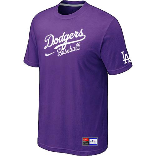 Cheap Los Angeles Dodgers Nike Short Sleeve Practice T-Shirt Purple For Sale