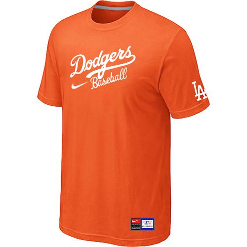 Cheap Los Angeles Dodgers Nike Short Sleeve Practice T-Shirt Orange For Sale