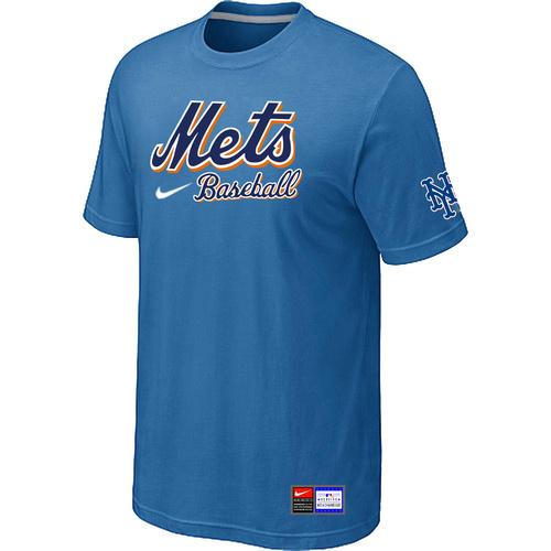 Cheap New York Mets light Blue Nike Short Sleeve Practice T-Shirt For Sale
