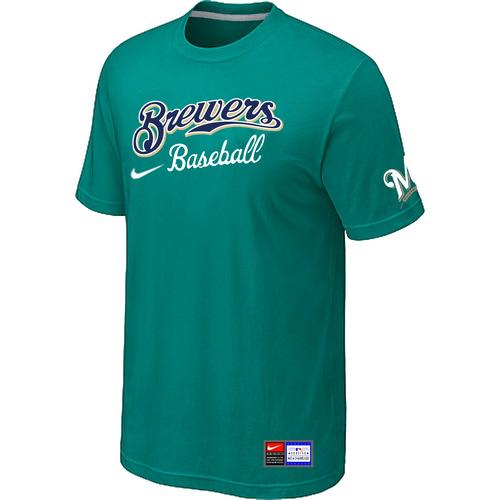 Cheap Milwaukee Brewers Green Nike Short Sleeve Practice T-Shirt For Sale